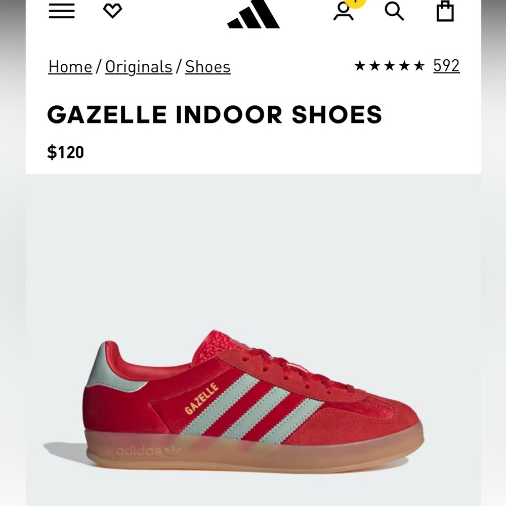 Brand new adidas gazelle red and teal sneakers
